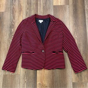 Striped Women's Blazer - Red and Black
